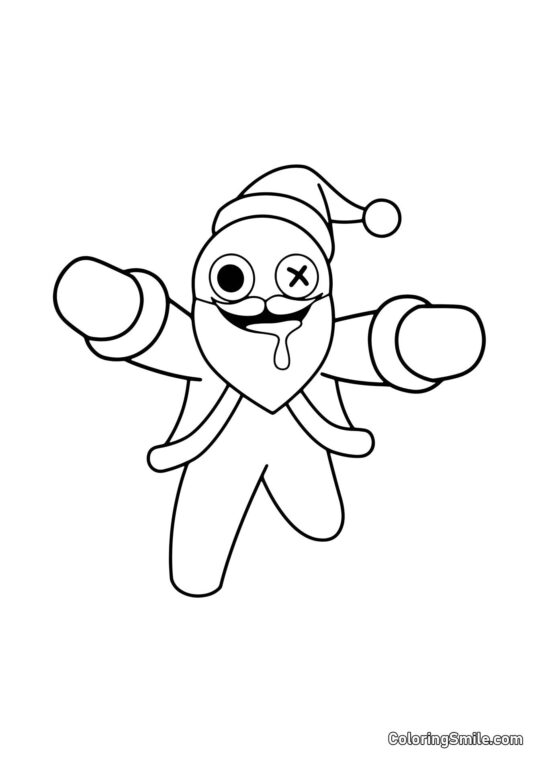 Bleu en costume de Noël Bleu en costume de Noël - Page de Coloriage