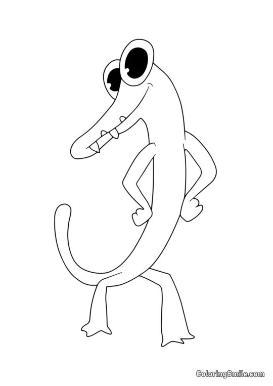 Lézard orange des Rainbow Friends Lézard orange des Rainbow Friends - Page de Coloriage