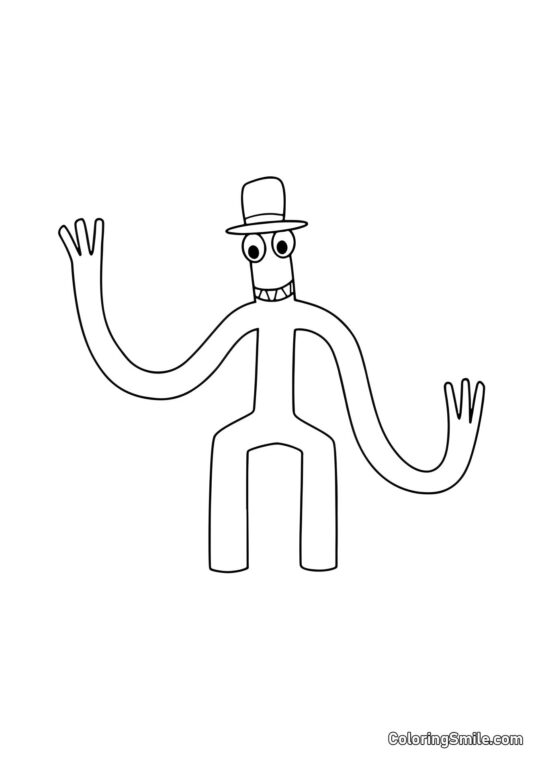 Vert avec un chapeau Vert avec un chapeau - Page de Coloriage