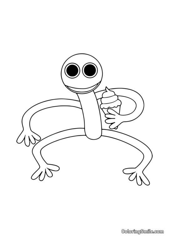 Violet des Rainbow Friends avec une glace Violet des Rainbow Friends avec une glace - Page de Coloriage