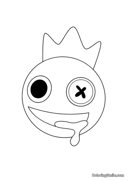 Portrait de Bleu des Rainbow Friends Portrait de Bleu des Rainbow Friends - Page de Coloriage