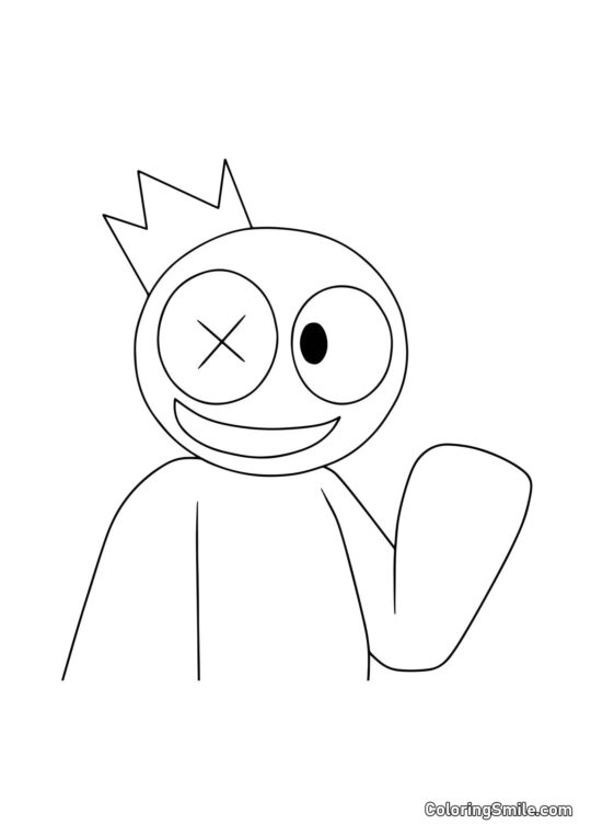 Ami bleu arc-en-ciel mignon Ami bleu arc-en-ciel mignon - Page de Coloriage