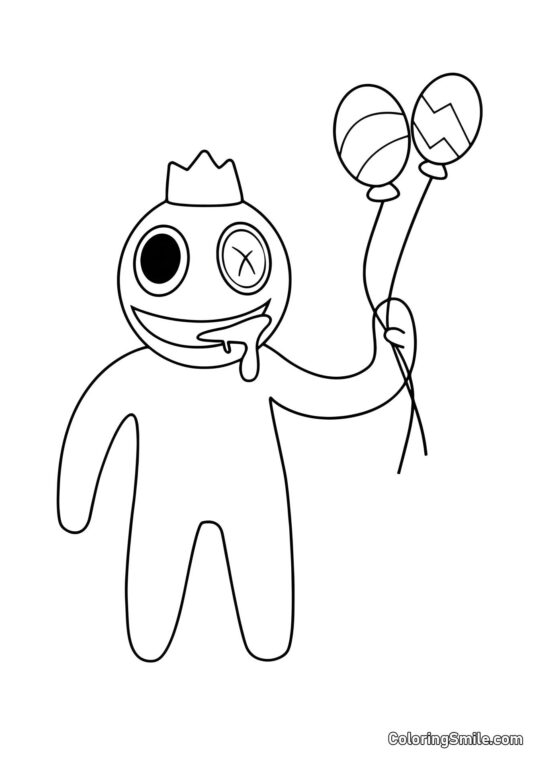 Bleu avec des ballons Bleu avec des ballons - Page de Coloriage