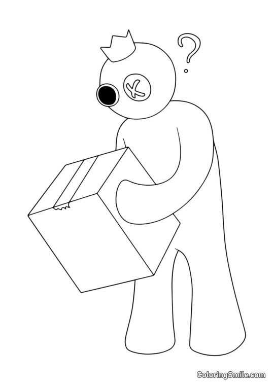 Bleu et boîte Bleu et boîte - Page de Coloriage