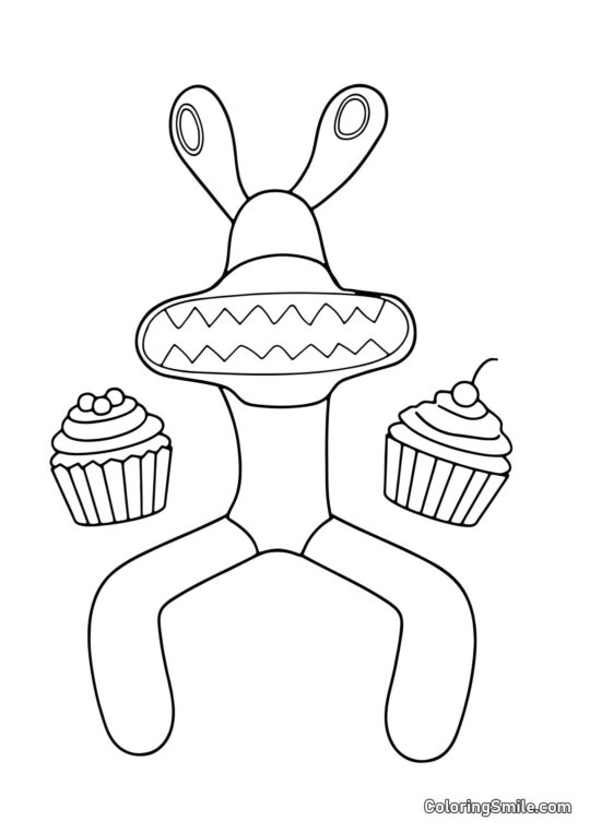 Ami rose avec des cupcakes Ami rose avec des cupcakes - Page de Coloriage