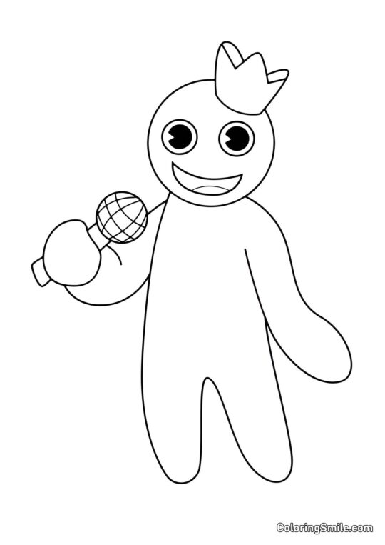 Bleu avec un microphone Bleu avec un microphone - Page de Coloriage