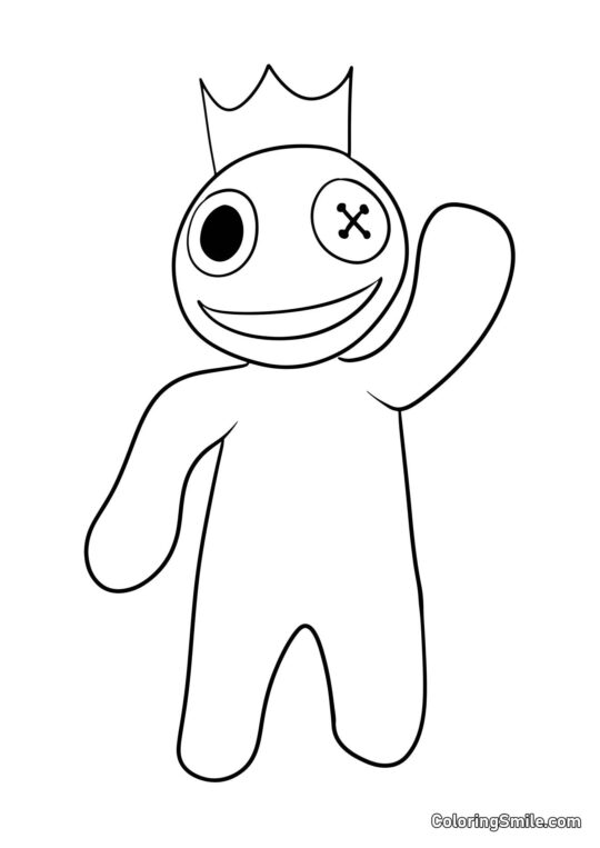 Bleu des Rainbow Friends fait un signe de la main Bleu des Rainbow Friends fait un signe de la main - Page de Coloriage