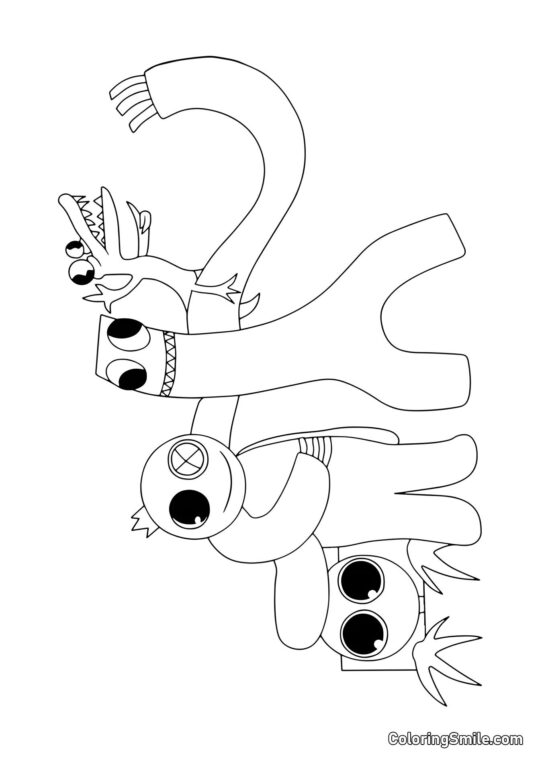 Rainbow Friends joyeux Rainbow Friends joyeux - Page de Coloriage