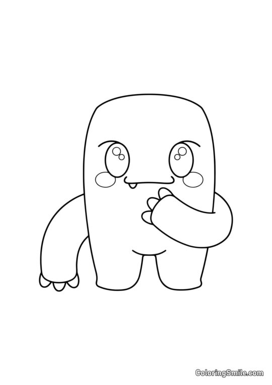 Kawaii Vert des Rainbow Friends Kawaii Vert des Rainbow Friends - Page de Coloriage