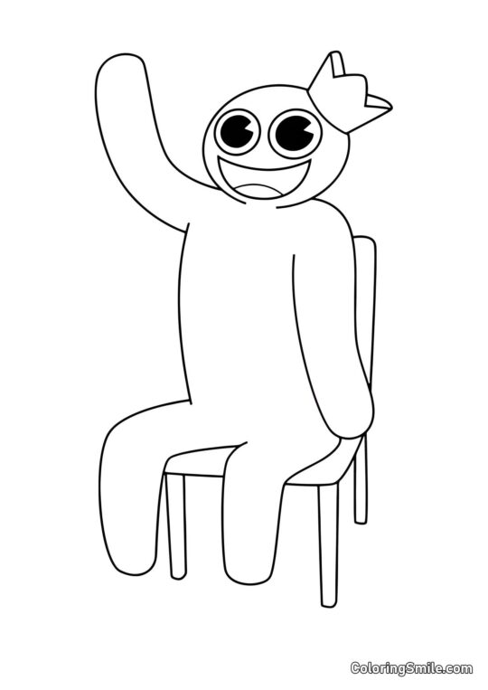 Bleu assis sur une chaise Bleu assis sur une chaise - Page de Coloriage