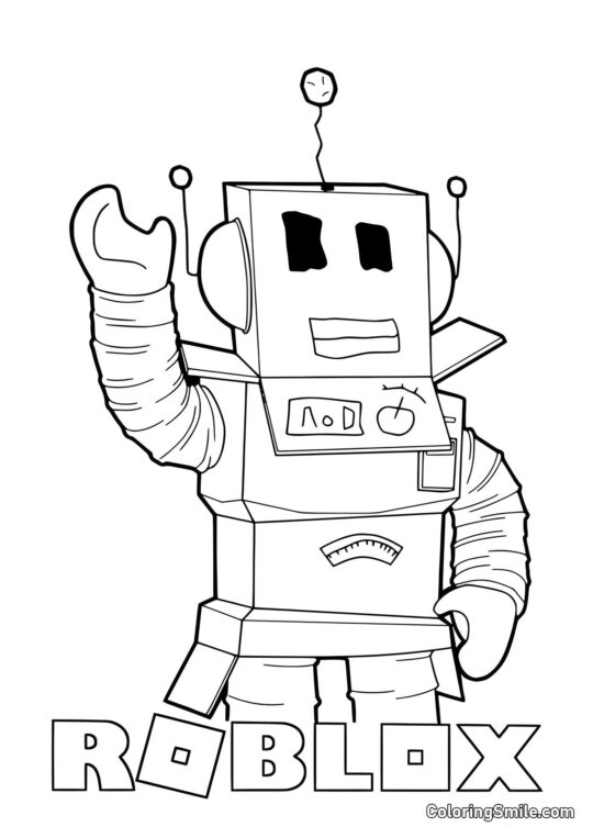Roblox Robot Agitant la Main - Page de Coloriage