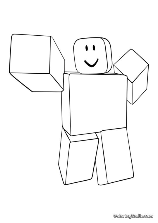 Roblox Noob Combattant - Page de Coloriage
