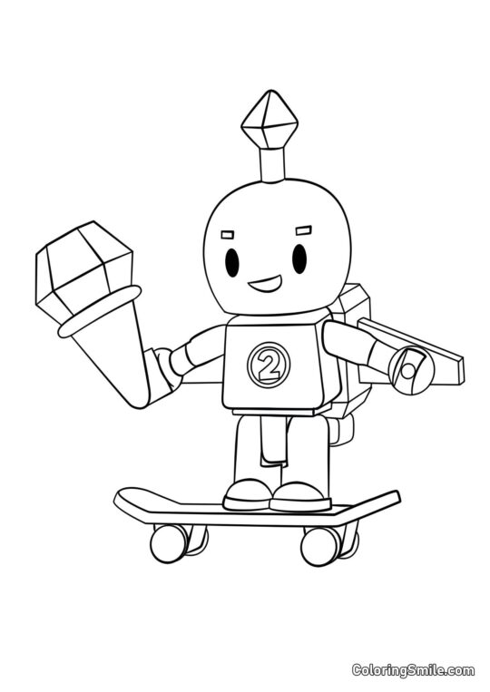 Roblox Robot sur Planche à Roulettes - Page de Coloriage