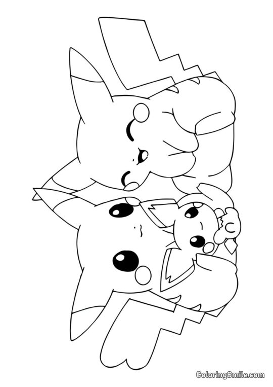 Famille Pikachu Famille Pikachu - Page de Coloriage