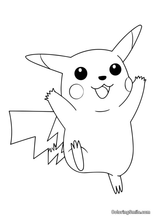 Pikachu heureux Pikachu heureux - Page de Coloriage