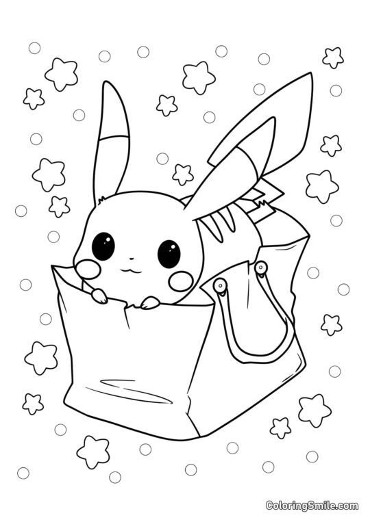 Pikachu dans un sac Pikachu dans un sac - Page de Coloriage