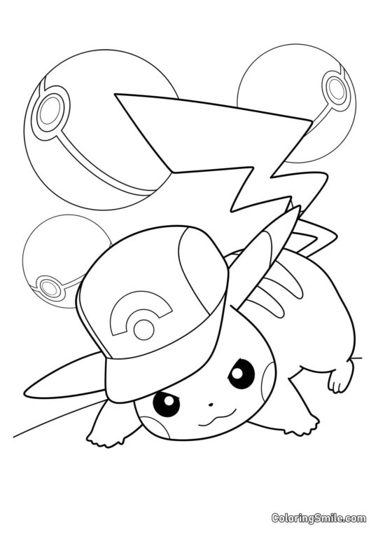 Pikachu en position de combat Pikachu en position de combat - Page de Coloriage