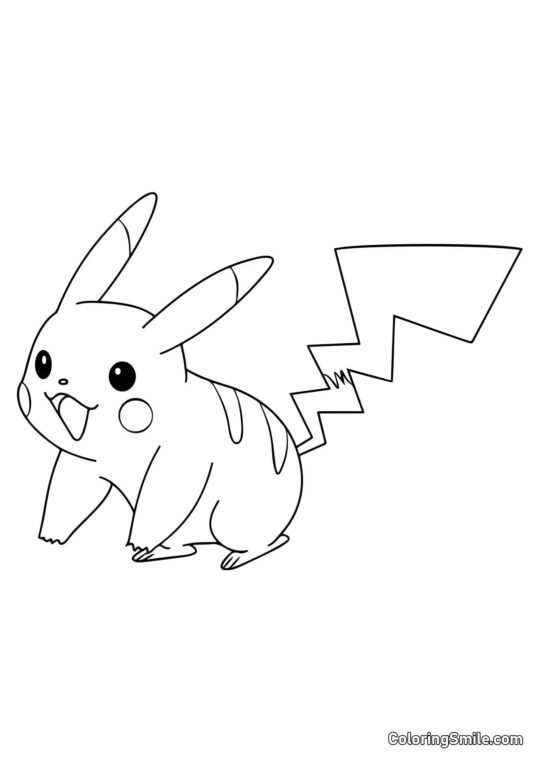 Pikachu joyeux Pikachu joyeux - Page de Coloriage