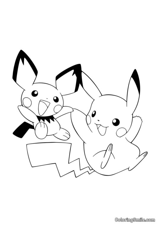 Pichu et Pikachu Pichu et Pikachu - Page de Coloriage