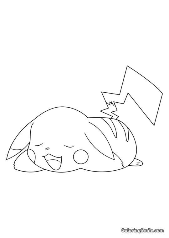 Pikachu dormant Pikachu dormant - Page de Coloriage