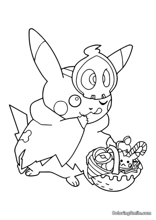 Pikachu pour Halloween Pikachu pour Halloween - Page de Coloriage
