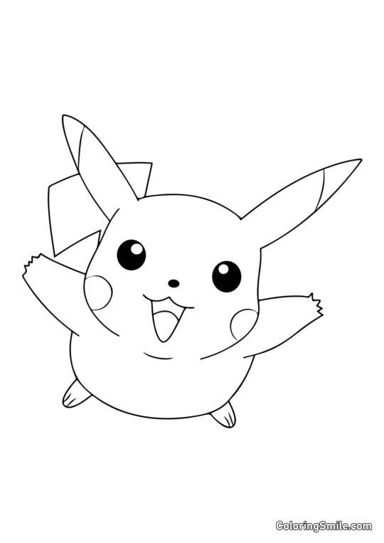 Pikachu s’étirant Pikachu s’étirant - Page de Coloriage