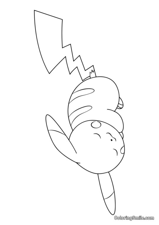 Pikachu dormant doucement Pikachu dormant doucement - Page de Coloriage