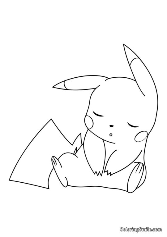 Pikachu s’est assoupi Pikachu s’est assoupi - Page de Coloriage