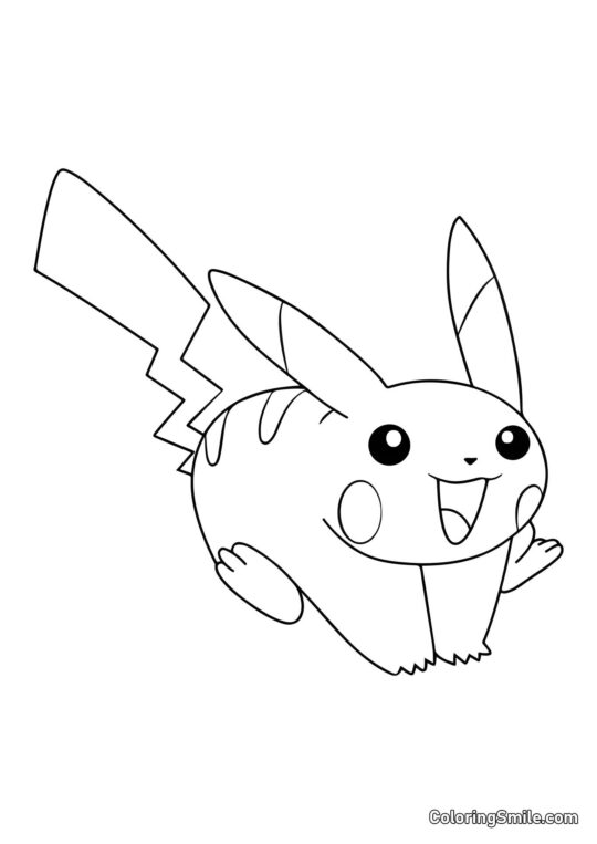 Pikachu courant Pikachu courant - Page de Coloriage