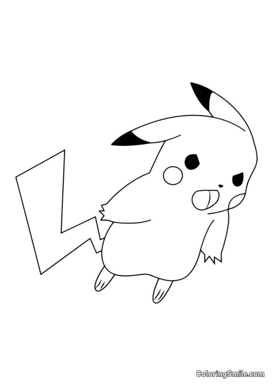 Pikachu éclatant de bataille avec un cri Pikachu éclatant de bataille avec un cri - Page de Coloriage