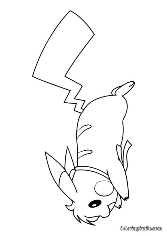 Pikachu courant sur quatre pattes Pikachu courant sur quatre pattes - Page de Coloriage