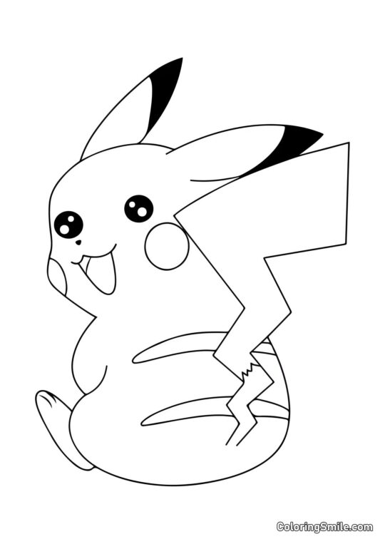 Pikachu joyeux Pikachu joyeux - Page de Coloriage