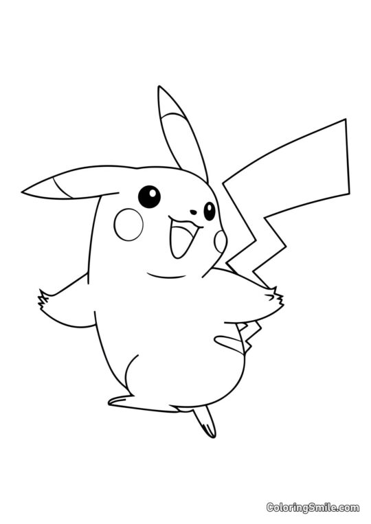 Pikachu sautillant Pikachu sautillant - Page de Coloriage