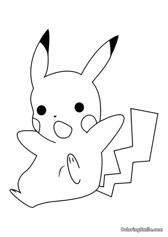 Pikachu tombant Pikachu tombant - Page de Coloriage