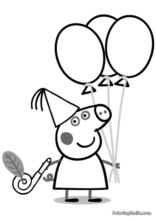 Peppa à la Fête - Page de Coloriage