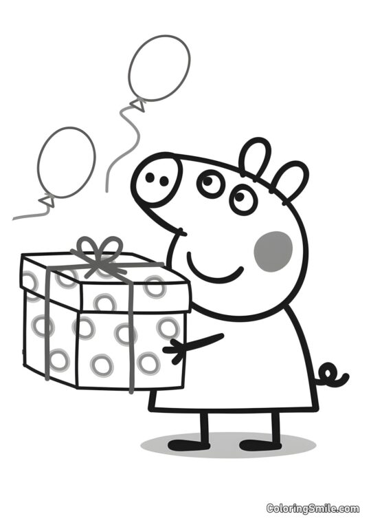 L&rsquo;anniversaire de Peppa - Page de Coloriage