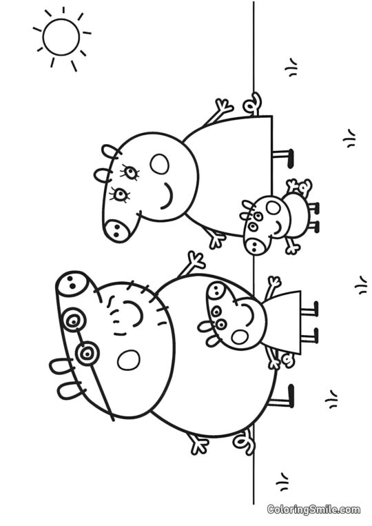 La Famille de Peppa Pig - Page de Coloriage