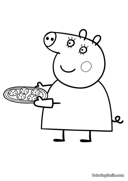 Maman Pig a Cuit des Cookies - Page de Coloriage