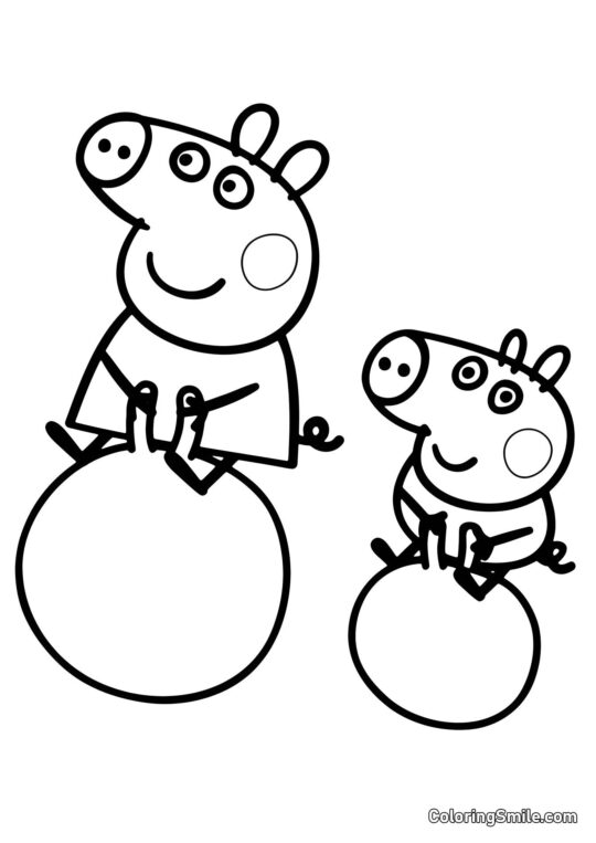 Peppa et George - Page de Coloriage