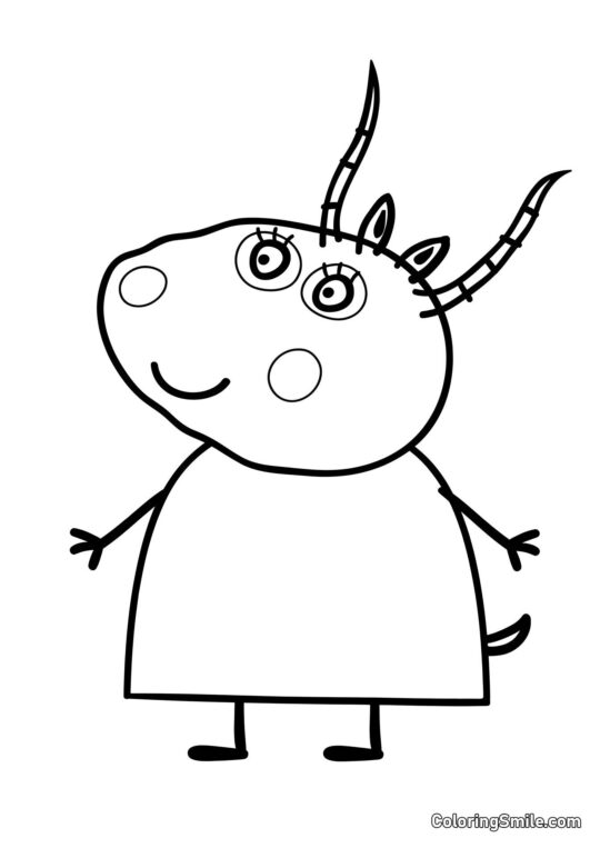 Madame Gazelle - Page de Coloriage