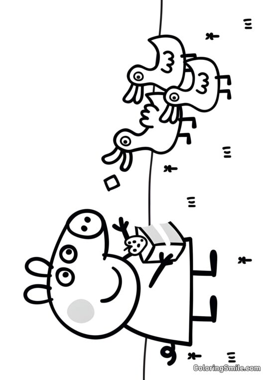 Peppa et la Tarte - Page de Coloriage