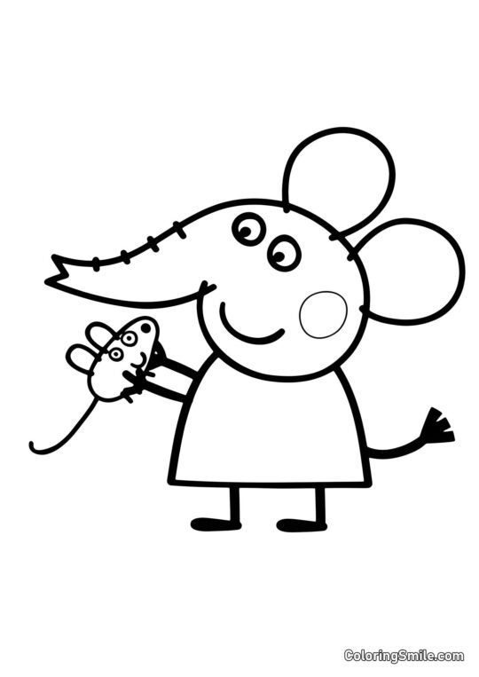 Emily Éléphant - Page de Coloriage