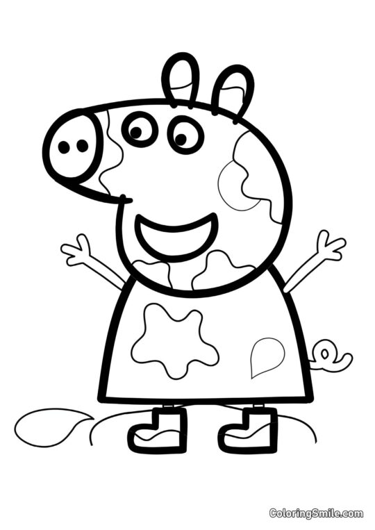 Peppa en Désordre - Page de Coloriage