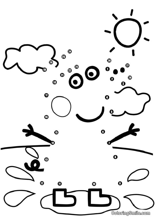 Peppa par Points - Page de Coloriage