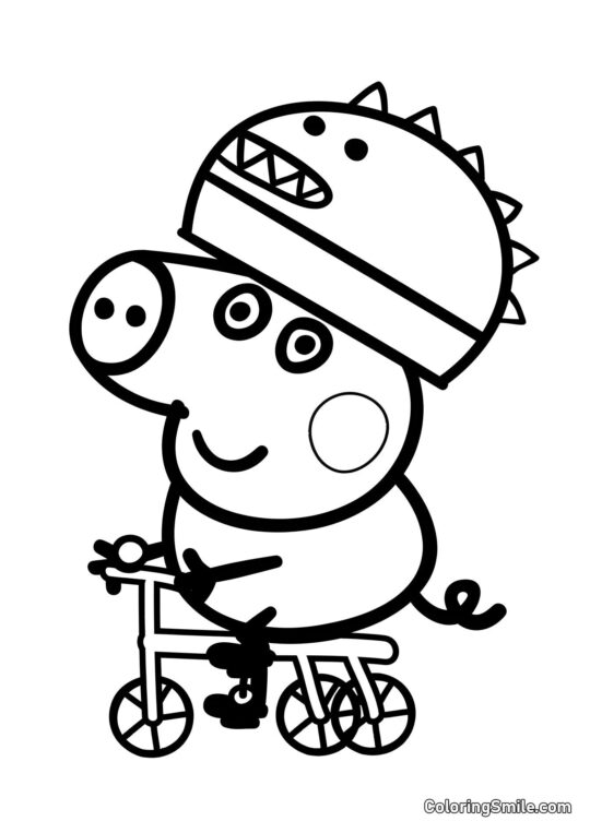 George à Vélo - Page de Coloriage