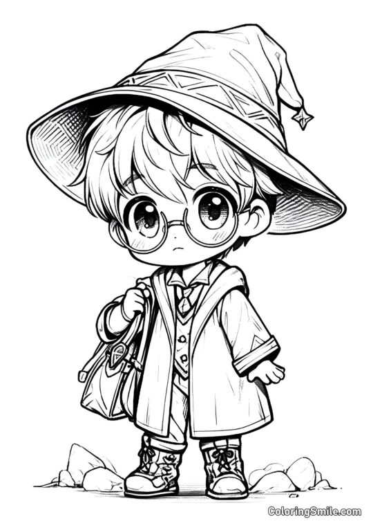 Harry Potter en Anime - Page de Coloriage