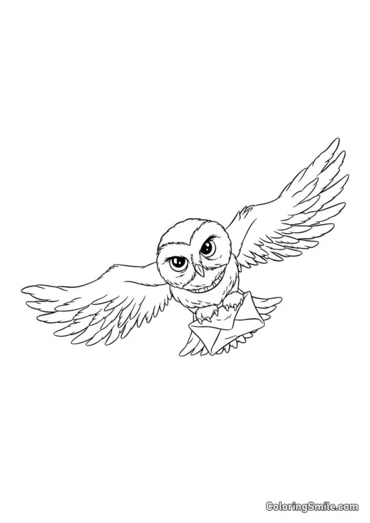 Hedwig – le hibou de Harry Potter - Page de Coloriage
