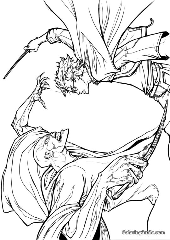Harry Potter et Voldemort - Page de Coloriage