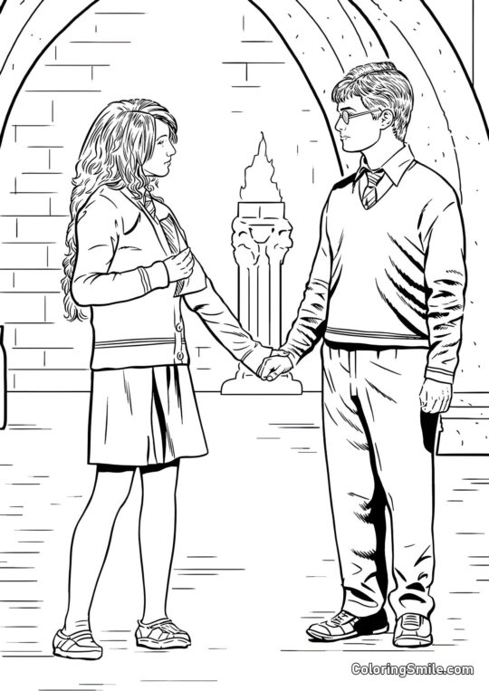 Harry Potter et Ginny Weasley - Page de Coloriage