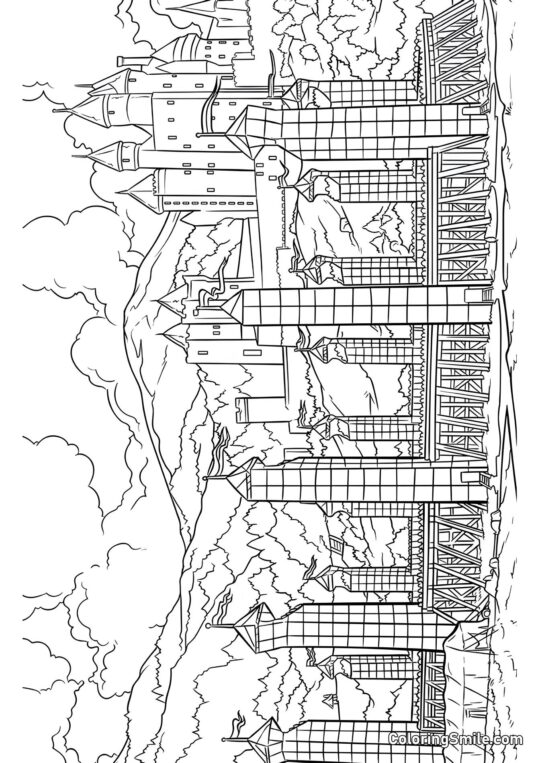 Stade de Quidditch - Page de Coloriage